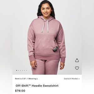 FIGS Off Shift Hoodie Lounge Sweatshirt Size Medium Mauve NWT
